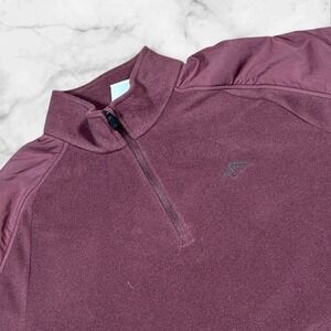 NWT Nike Trail Running Pullover Men L Maroon Polartec Fleece Half Zip FZ1088-010